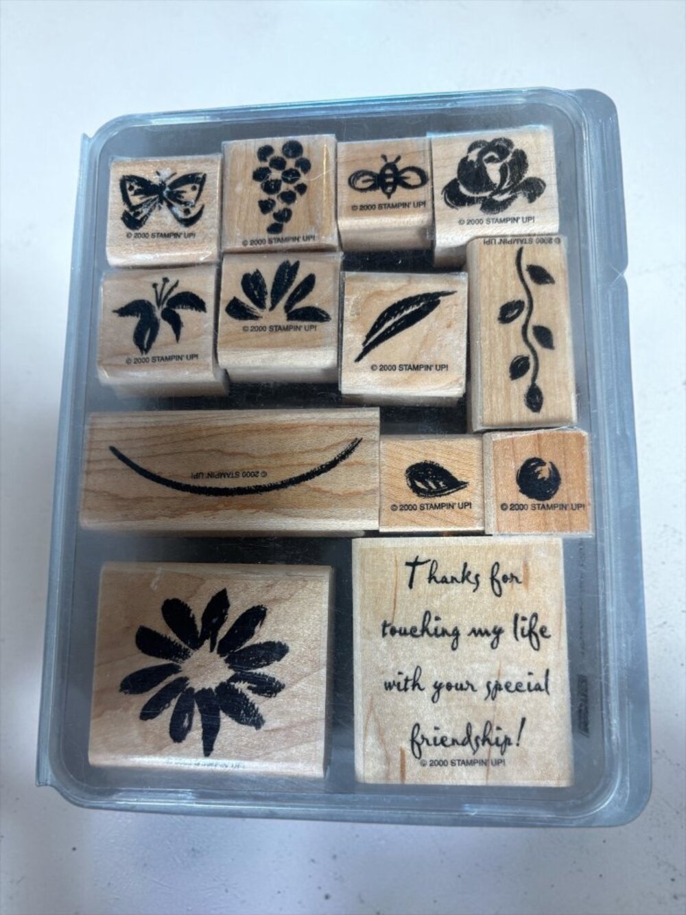 Stampin’ Up! Watercolor Garden 2000 Set of 13 Wood Mounted Rubber Stamps